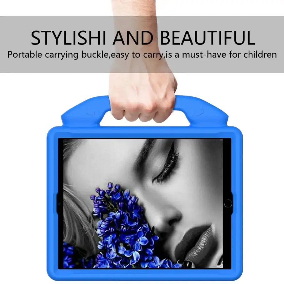 EVA Protective Case for iPad Air 1/2 9.7" – Kids Tablet Cover with Handle & Thumbs up Stands Kickstand (Blue)
