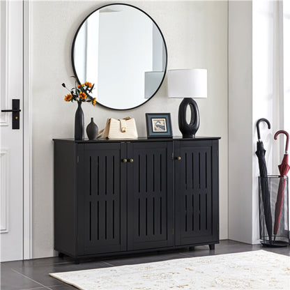 Louvered Door 4 Tier Shoe Storage Cabinet