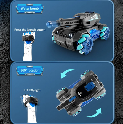 RC Tank Shoots Gesture Sensing Rc Stunt Car Light &amp; Music Water Bullet Ball