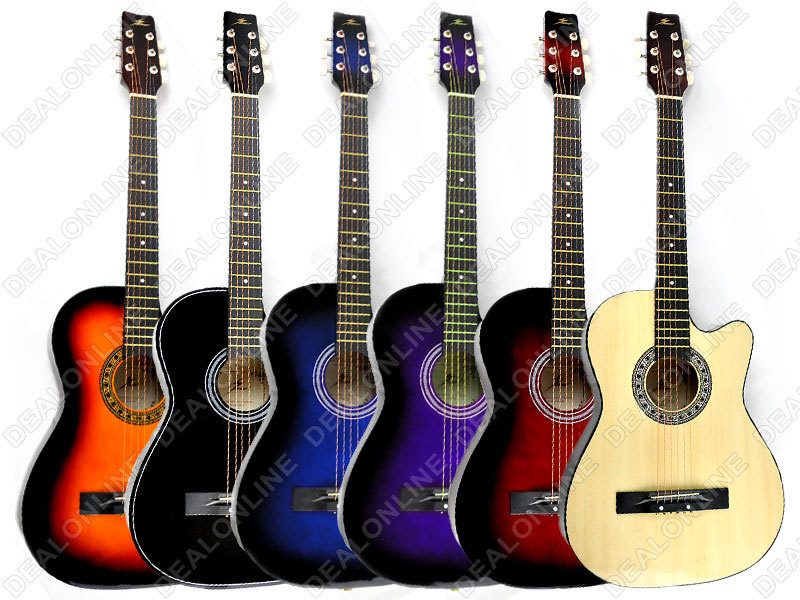 BLACK 38" Wooden Acoustic Guitar