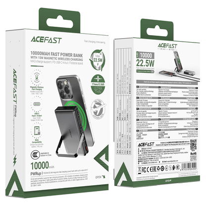Acefast PD 22.5W Magnetic Power Bank with Built-in Stand 10000mAh M17