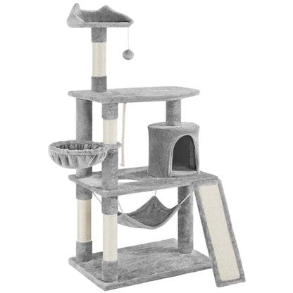 Deluxe Multi Level Cat Tree Condo with Basket & Hammock