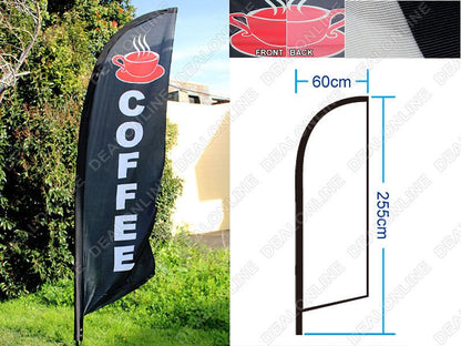 ‘COFFEE’ 3.4m Sign Commercial Feather Banner Flag ONLY