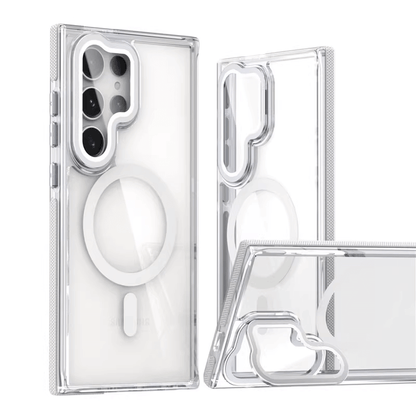 Compatible with Samsung S26 Plus 2026 Rita Series Invisible Kickstand Crystal Clear Magsafe Case
