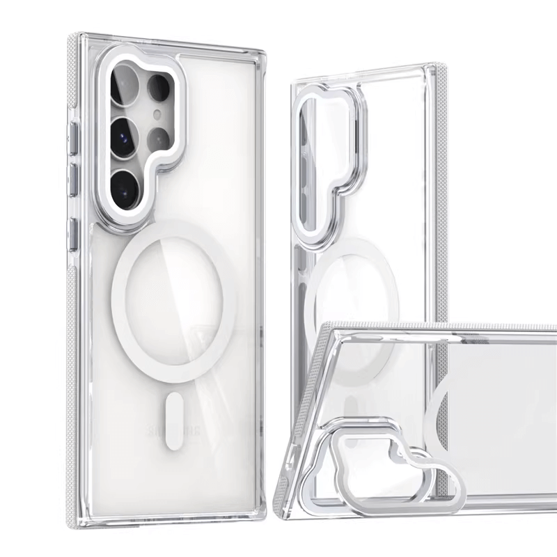 Compatible with Samsung S26 2026 Rita Series Invisible Kickstand Crystal Clear Magnetic Case