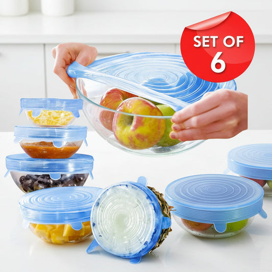 Reusable Silicone Stretch Lids, Universal Suction Seal Covers for Pots Bowls & Pans Food Fresh Kitchen Lids