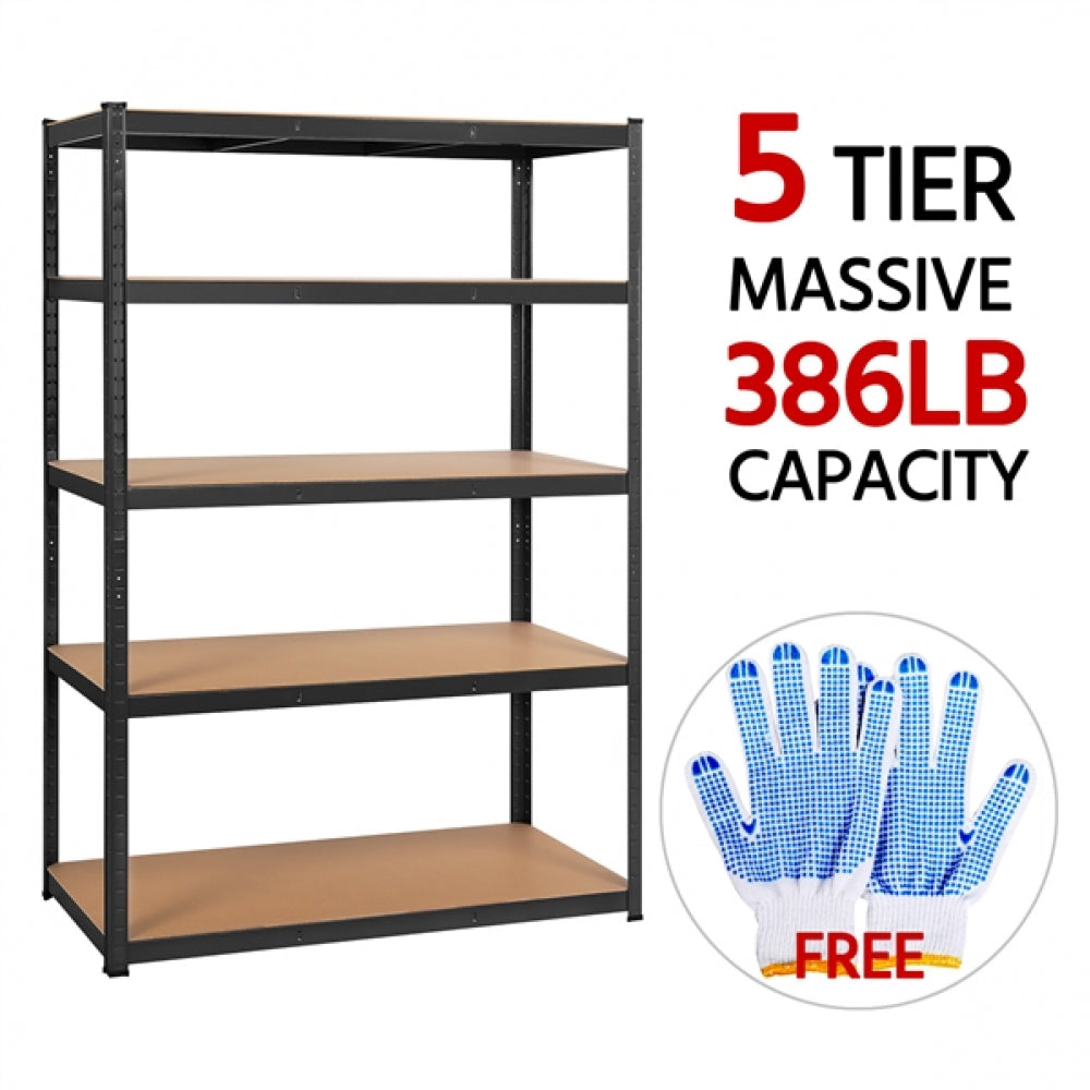 180cm x 120cm x 60cm 5 Tier Display Rack Steel Shelves