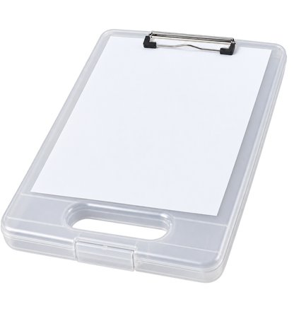 Plastic Storage Clipboard with Low Profile Clip Heavy Duty Clipboards white