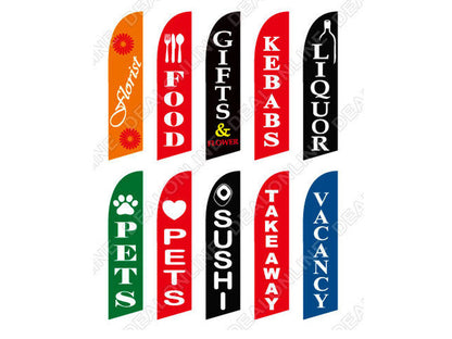 'GIFT' 3.4m Ground Drill/SET Commercial Feather Banner Flag