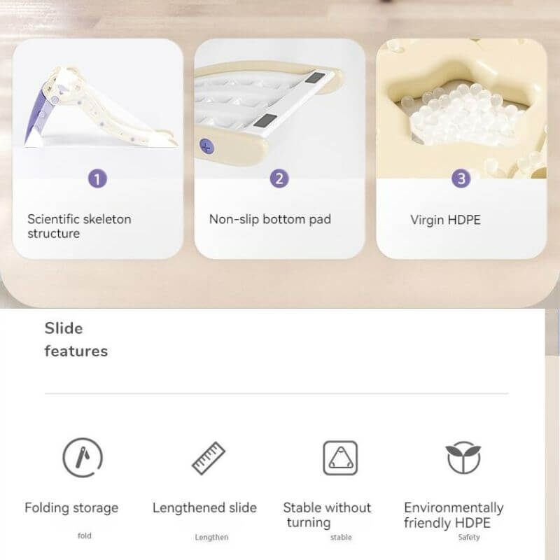 Foldable Cloud Baby Slide -Grey | Purple