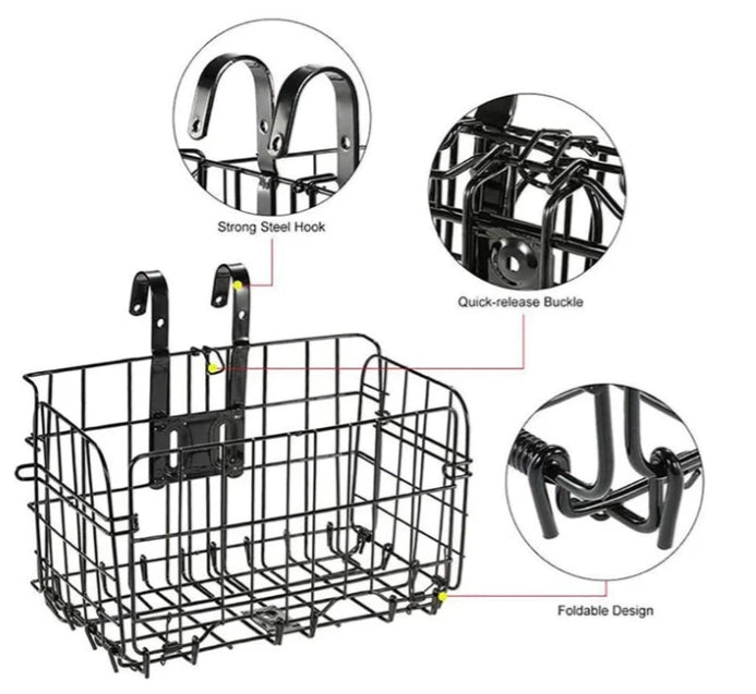 Foldable Front Bicycle Basket
