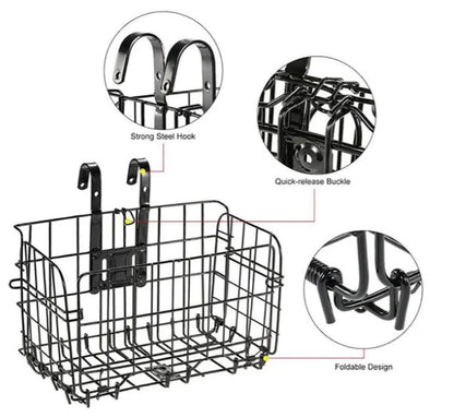 Foldable Front Bicycle Basket