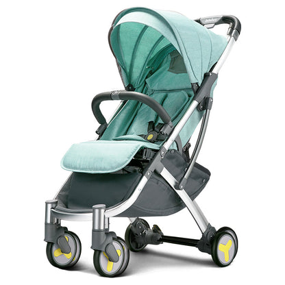 Four Wheels Lightweight Folding Baby Stroller-Green