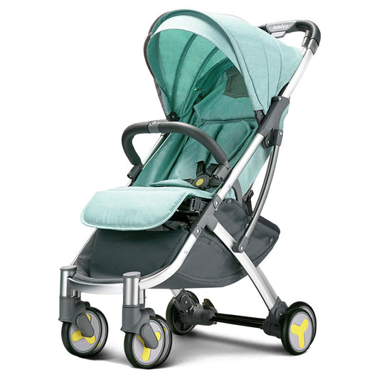 Four Wheels Lightweight Folding Baby Stroller-Green