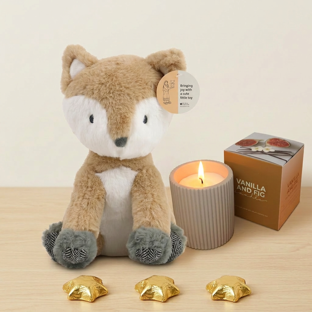 Plush Fox Gift Hamper for a Newborn