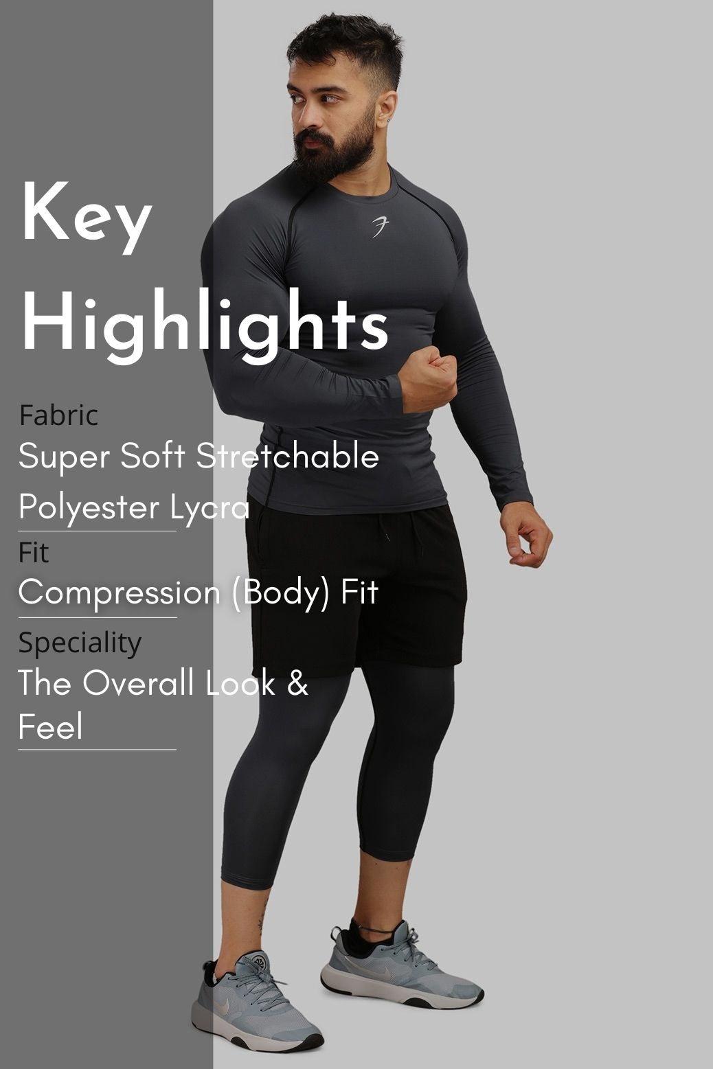 Compression Fullsleeves T-shirt Grey