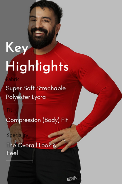 Compression Fullsleeves T-shirt Red