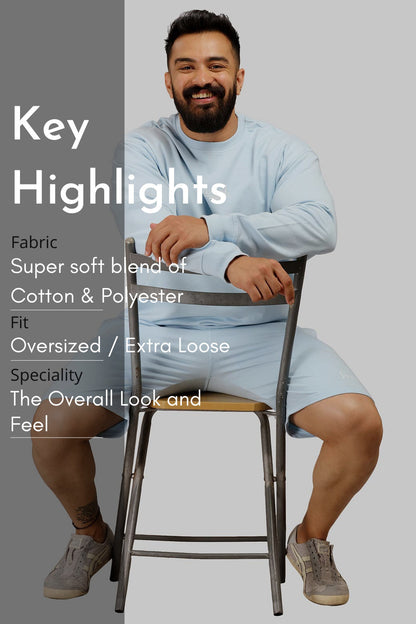 Oversized Shorts Sky Blue