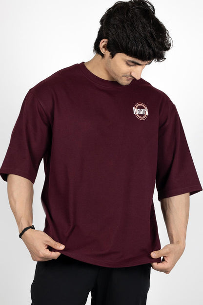 Zodiac Oversized T-shirt Maroon