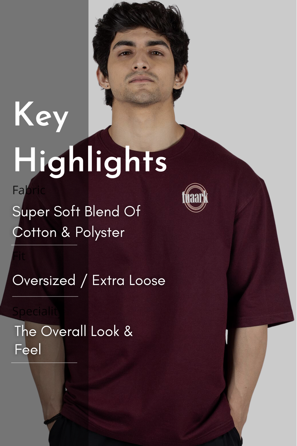 Zodiac Oversized T-shirt Maroon