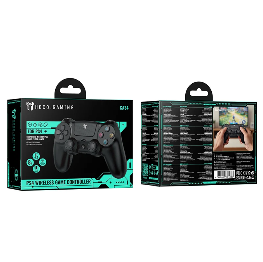 Wireless PS4 Controller with Dual Vibration, 6-Axis Motion & 3.5mm Audio (GA34)