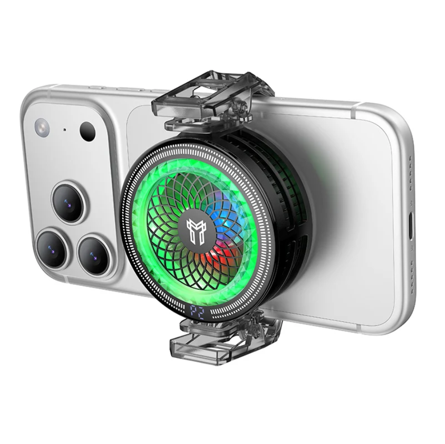Magnetic Phone Cooler with 7300 RPM Fan, RGB Light & Universal Clip (GA6)