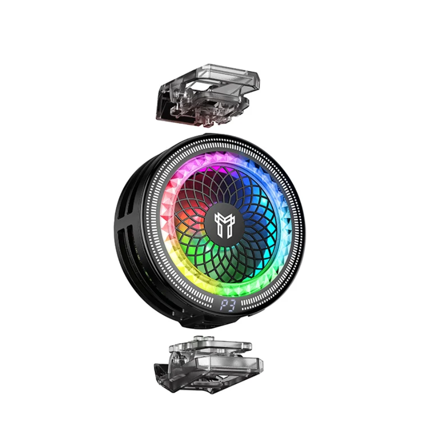 Magnetic Phone Cooler with 7300 RPM Fan, RGB Light & Universal Clip (GA6)