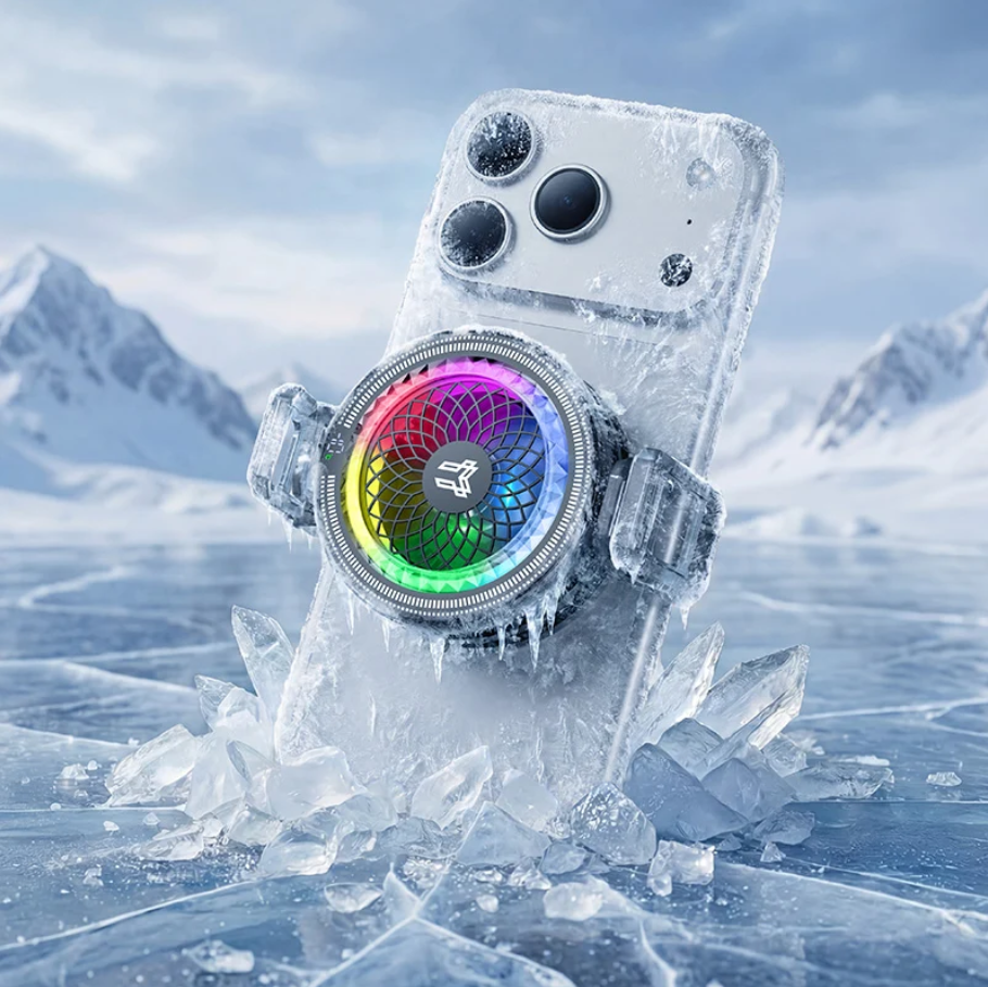 Magnetic Phone Cooler with 7300 RPM Fan, RGB Light & Universal Clip (GA6)