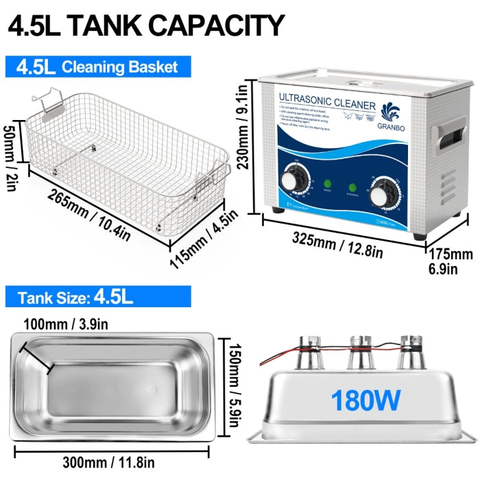 Ultrasonic Cleaner 4.5L Heated Ultrasonic