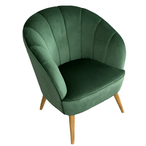 Gina Velvet Casual Armchair - Green at online8 furniture store Auckland