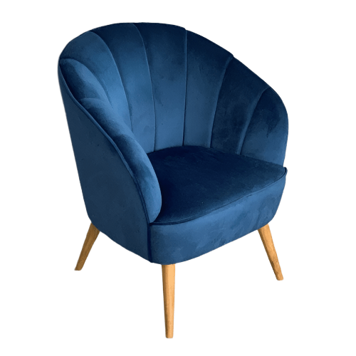 Gina Velvet Casual Armchair - Navy at online8 furniture store Auckland
