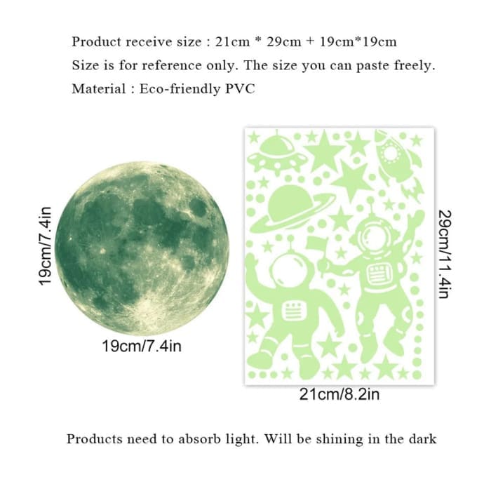 Glow in the Dark Space Themed Decals