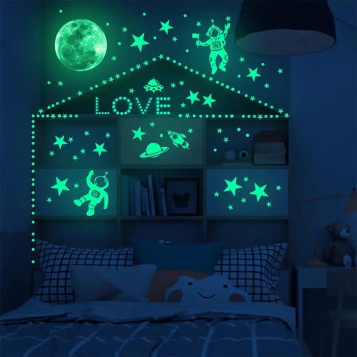 Glow in the Dark Space Themed Decals