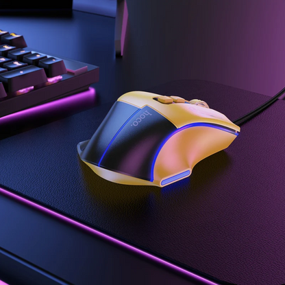Wired Gaming Mouse with 7 Buttons, 3600 DPI & LED Light (GM31) - Yellow
