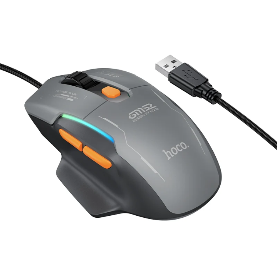 12800 DPI Wired RGB Gaming Mouse with 6 Buttons (GM52)