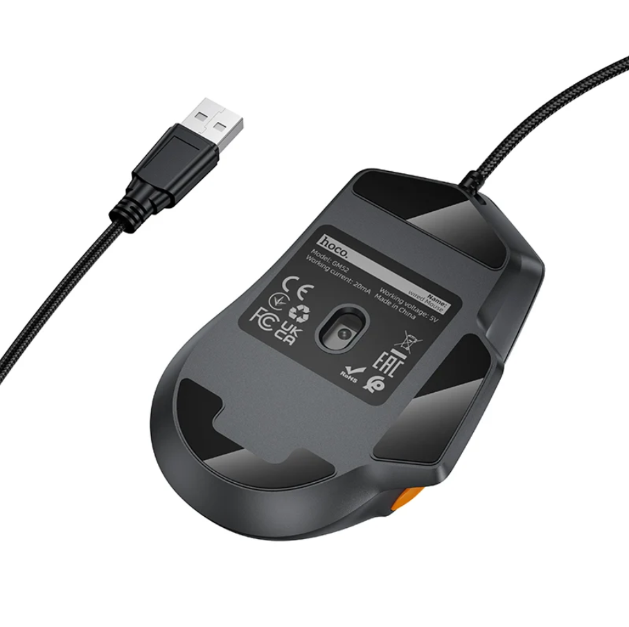 12800 DPI Wired RGB Gaming Mouse with 6 Buttons (GM52)