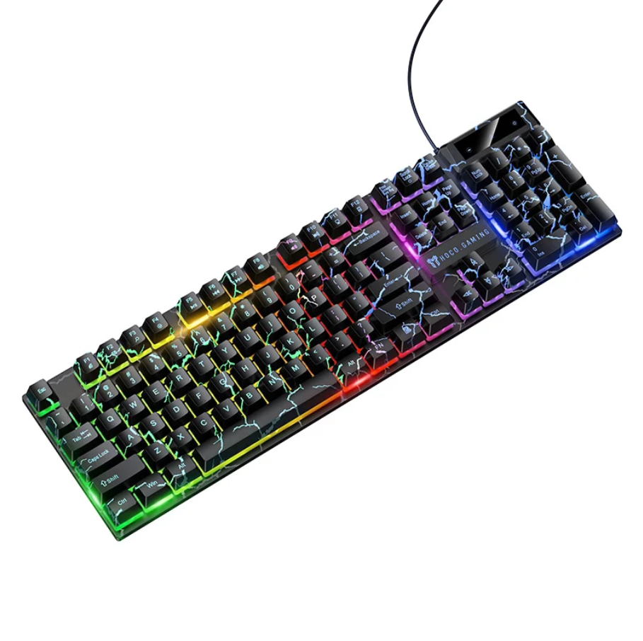Wired Gaming Keyboard with RGB Rainbow Light & 6-Key Anti-Ghosting (GM701)