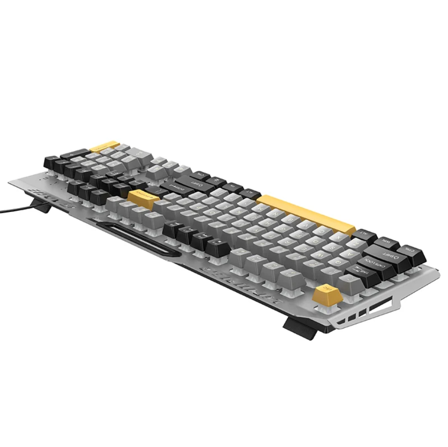 Ergonomic Wired Gaming Keyboard with RGB Rainbow Light & Wrist Rest (GM702)