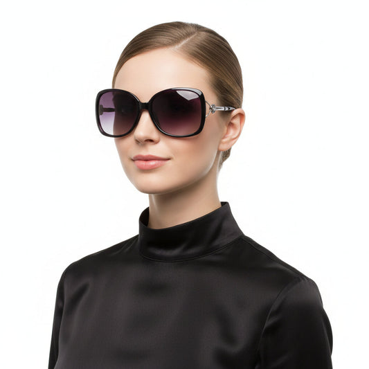Polarized Lens Flower Deco Sunglasses - PURPLE
