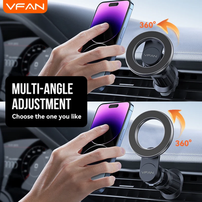 Magnetic Air Vent Phone Mount with 360° Rotation & Hook Locking (H09)