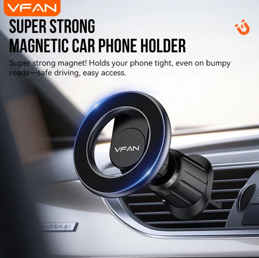 Magnetic Air Vent Phone Mount with 360° Rotation & Hook Locking (H09)