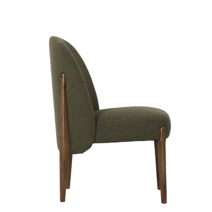Hamberg Boucle Dining Chair - Olive at online8 furniture store Auckland