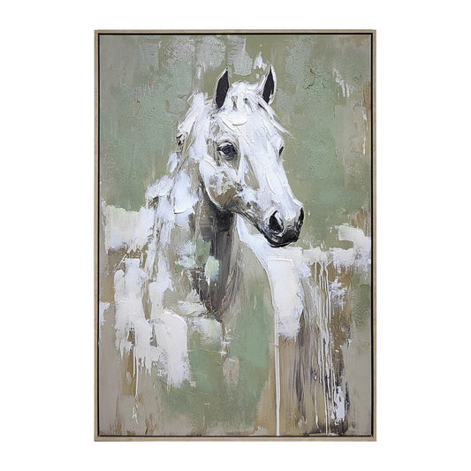 Hand Painted Horse Framed Canvas Wall Art at online8 furniture store Auckland