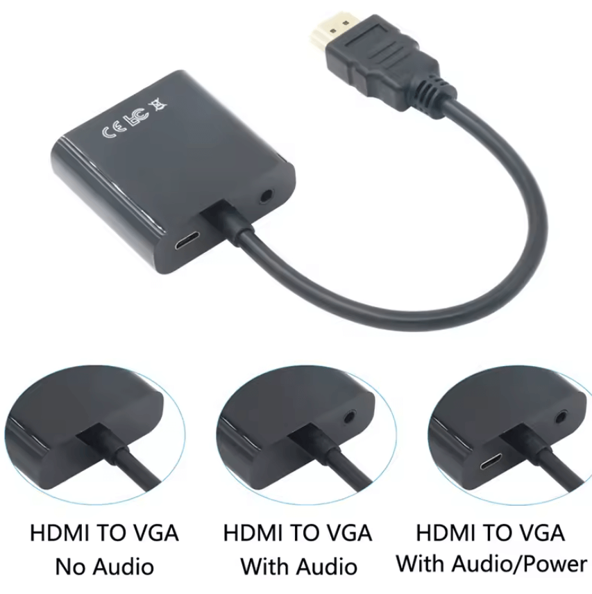 HDMI to VGA Converter Adapter with Audio & USB