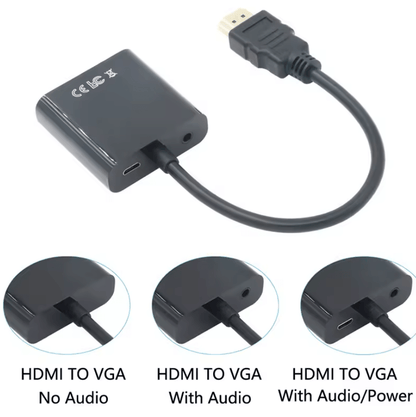 HDMI to VGA Converter Adapter with Audio & USB