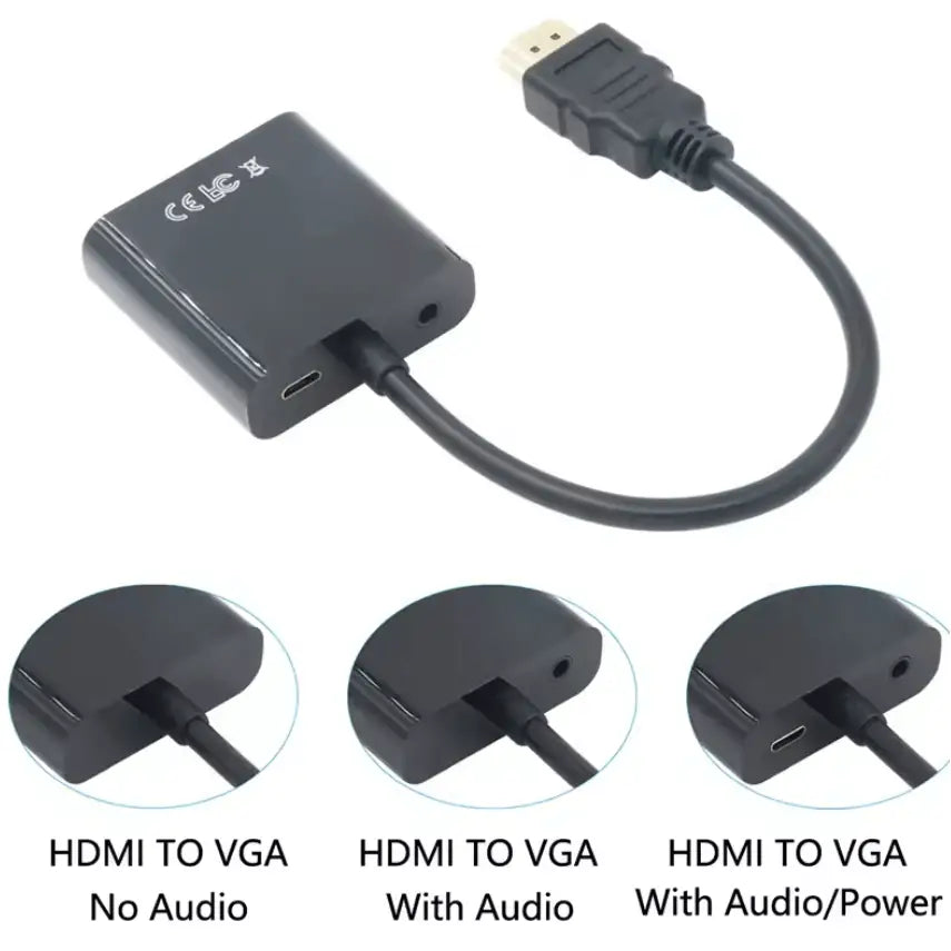 HDMI to VGA Converter Adapter with Audio & USB