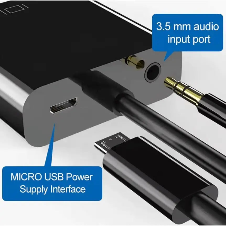 HDMI to VGA Converter Adapter with Audio & USB