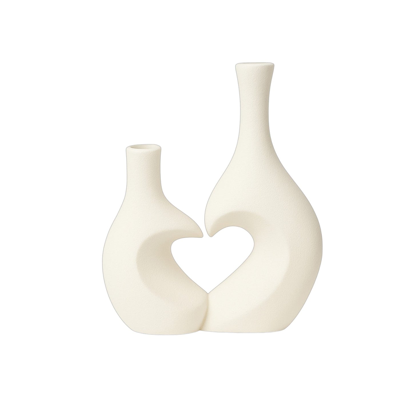 Frankly Cotton Heart Unity Ceramic Vase Pair