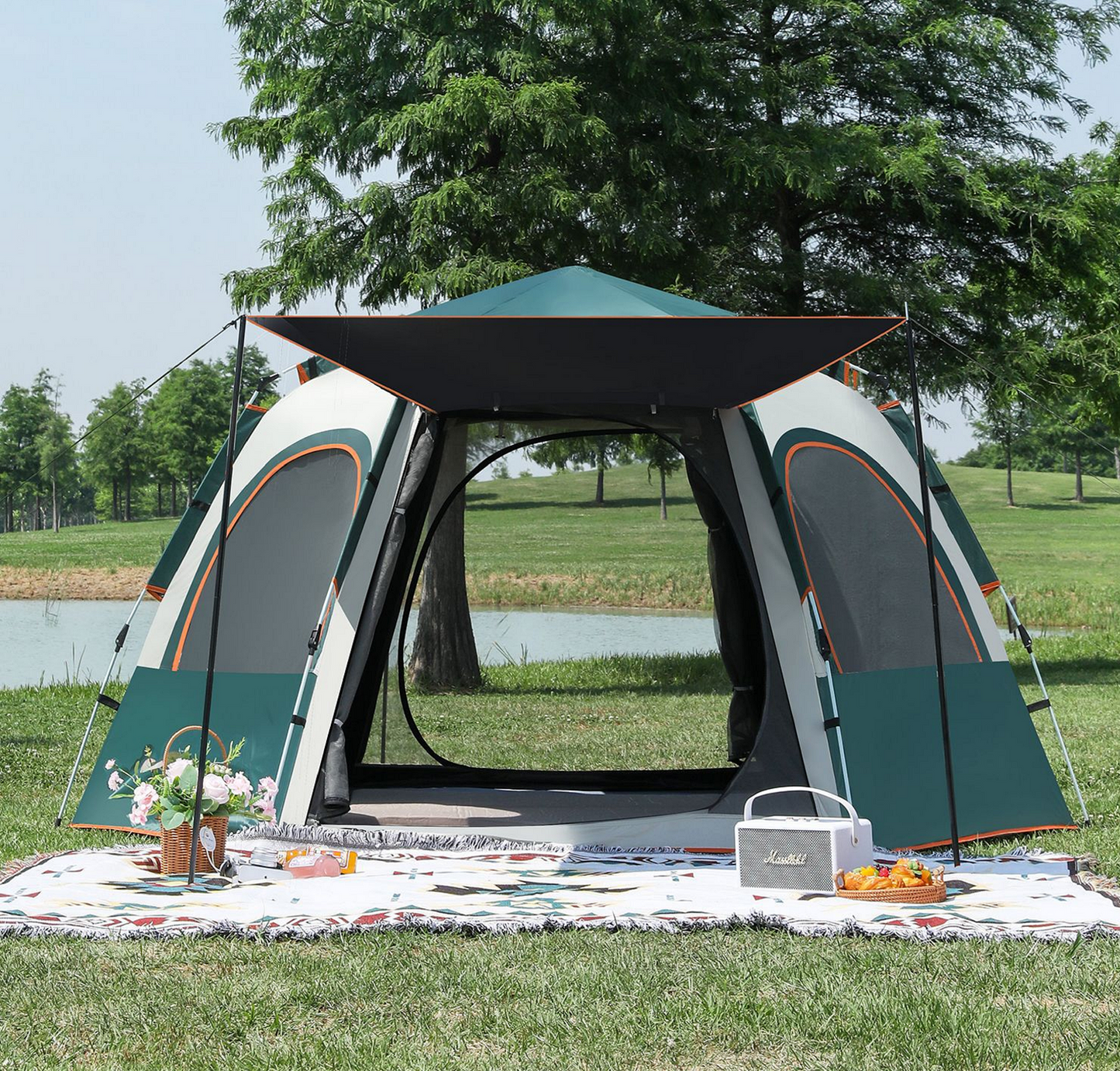 Hexagonal Camping Tent - Durable, Quick Setup JLP5467