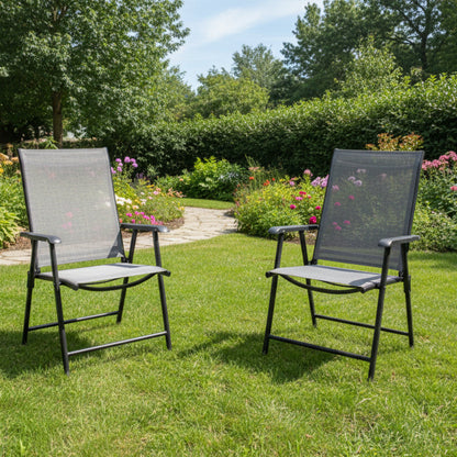 2Pcs Foldable Outdoor Chairs